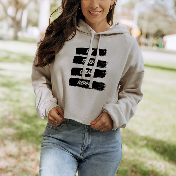 Eat Sleep Create Repeat Cropped Hoodie